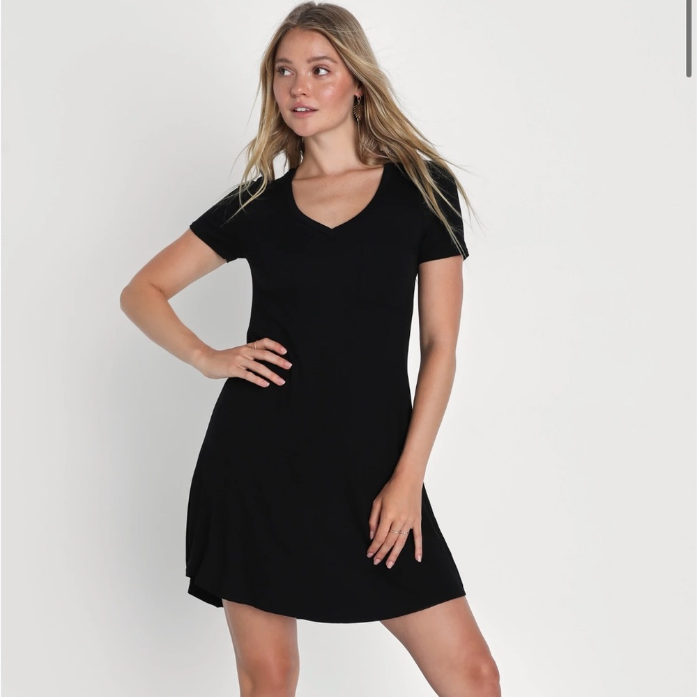 Lulus Better Together T-shirt Dress Black